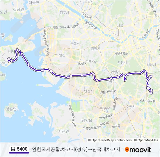 5400 버스 노선 지도
