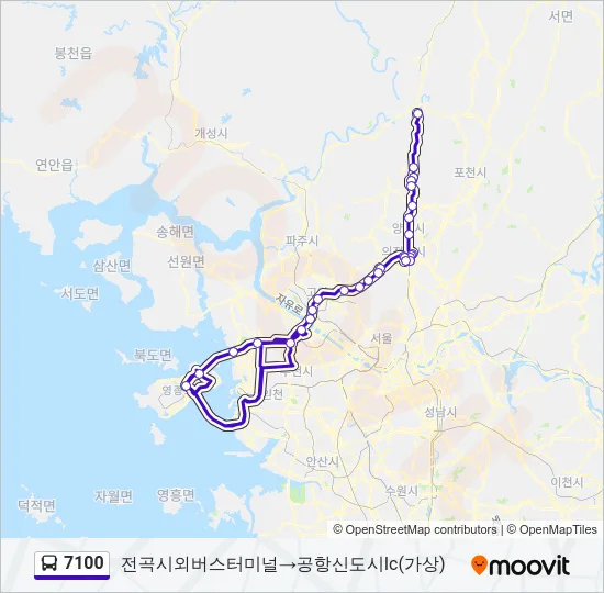 7100 Bus Line Map