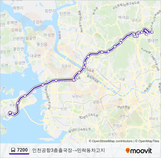 7200 버스 노선 지도