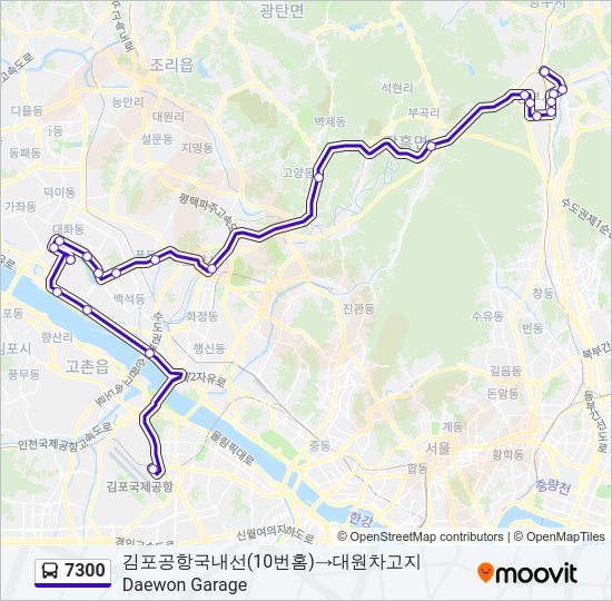 7300 버스 노선 지도