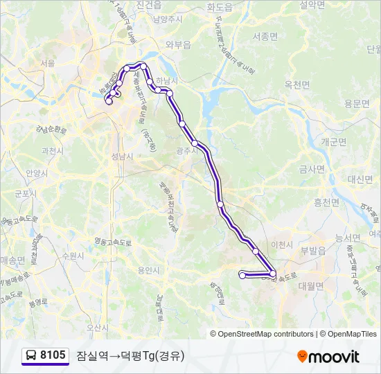 8105 버스 노선 지도