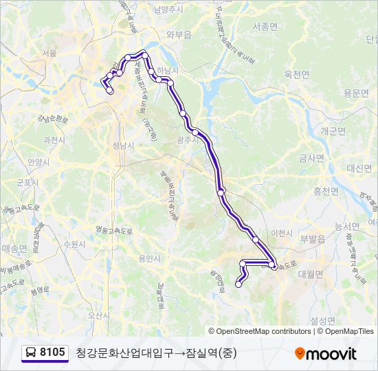 8105 버스 노선 지도