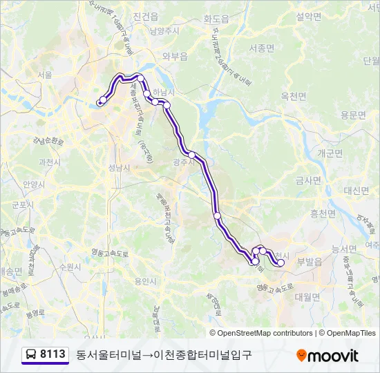 8113 버스 노선 지도