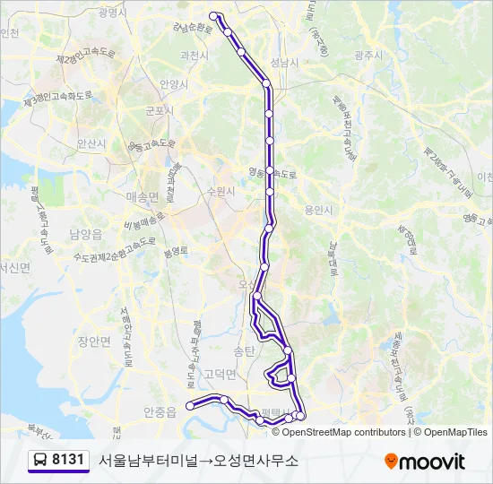 8131 버스 노선 지도