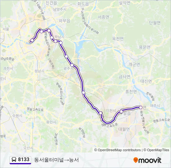 8133 버스 노선 지도