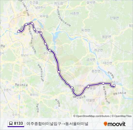 8133 버스 노선 지도