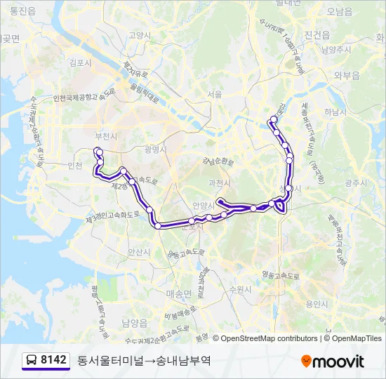 8142 버스 노선 지도