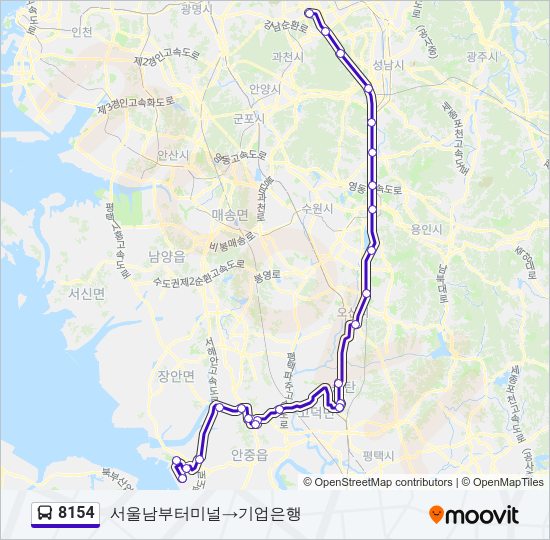 8154 버스 노선 지도