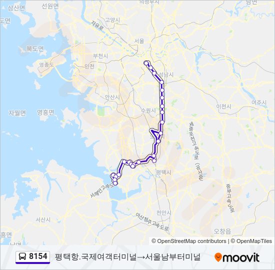 8154 버스 노선 지도