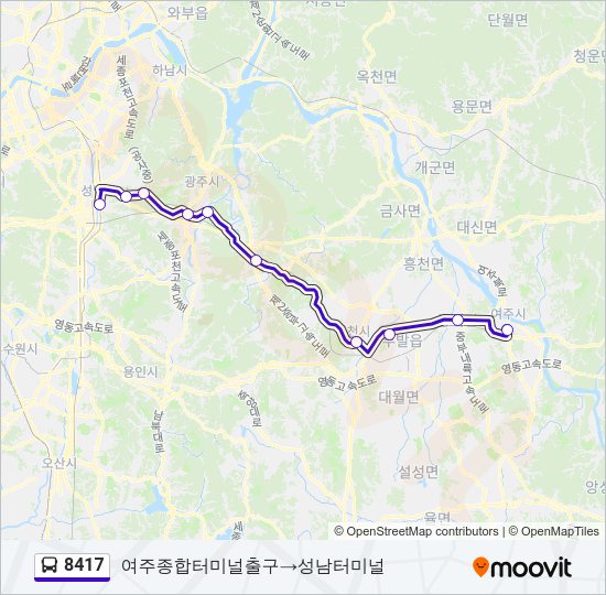 8417 버스 노선 지도