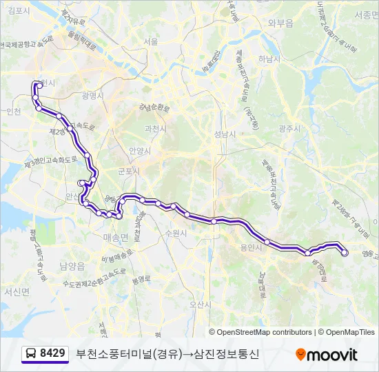 8429 버스 노선 지도