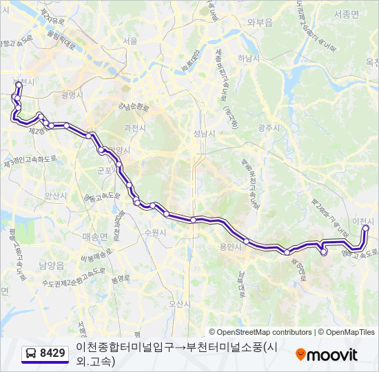8429 버스 노선 지도