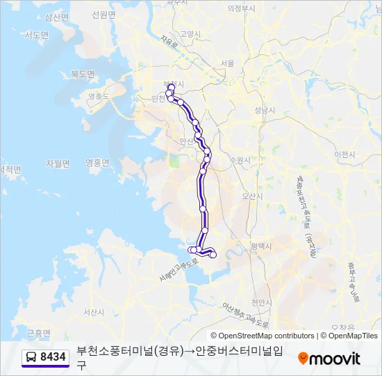 8434 Bus Line Map