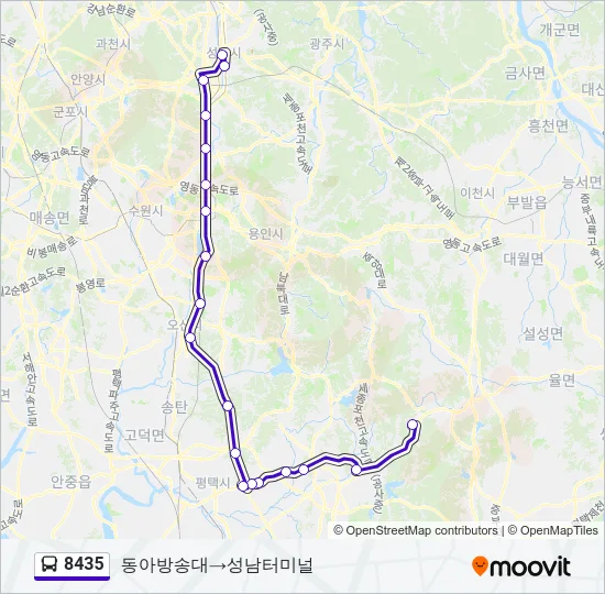 8435 버스 노선 지도