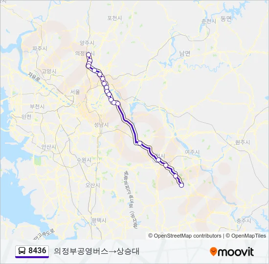 8436 버스 노선 지도