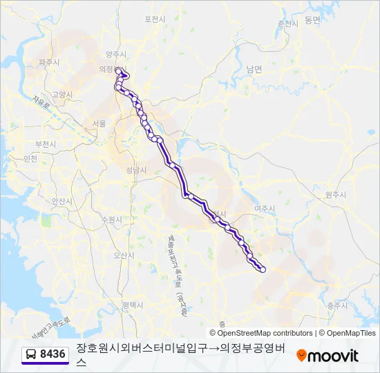 8436 버스 노선 지도