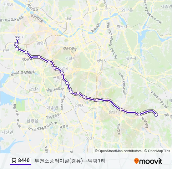 8440 버스 노선 지도