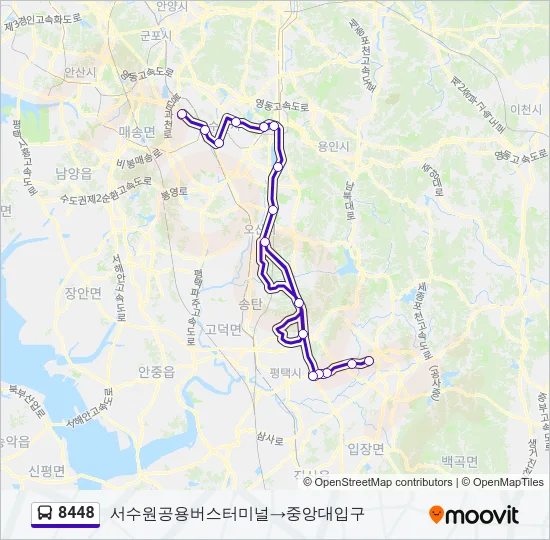8448 버스 노선 지도