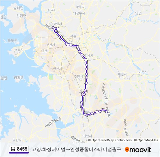 8455 bus Line Map