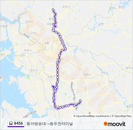 8456 버스 노선 지도