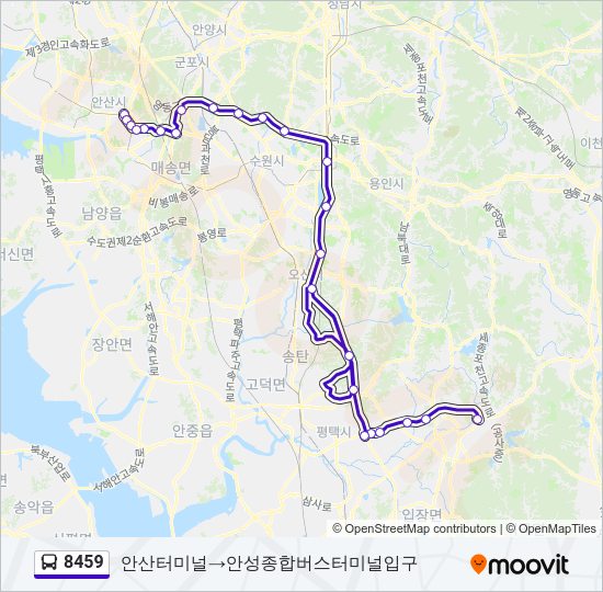 8459 버스 노선 지도