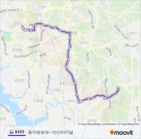 8459 버스 노선 지도