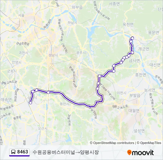 8463 버스 노선 지도