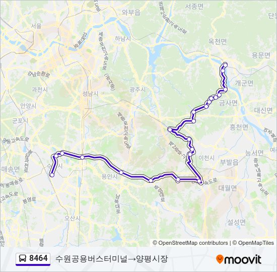 8464 버스 노선 지도