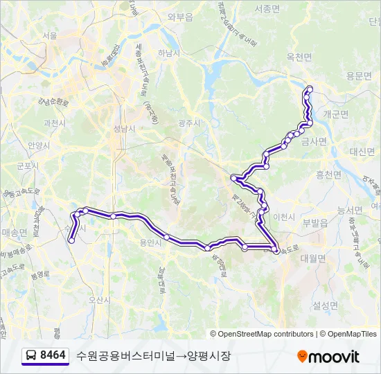 8464 버스 노선 지도