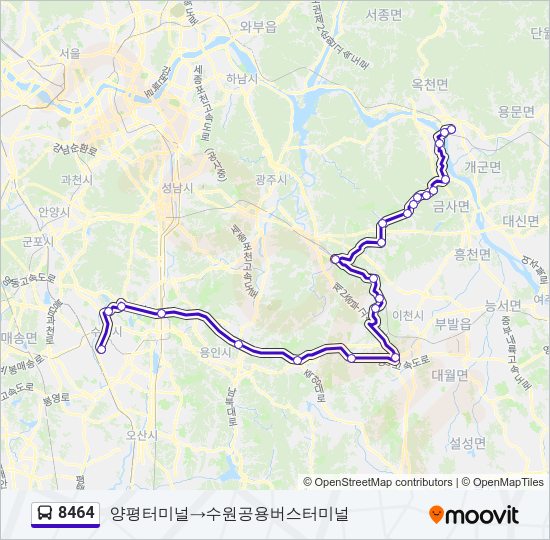 8464 버스 노선 지도