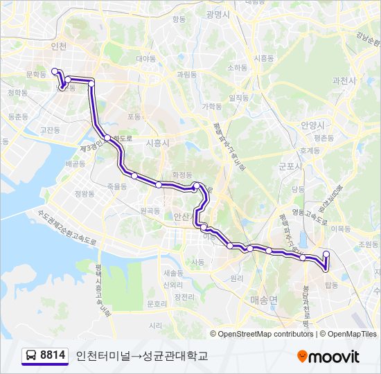 8814 bus Line Map