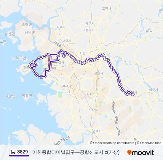 8829 bus Line Map