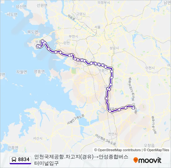 8834 Bus Line Map