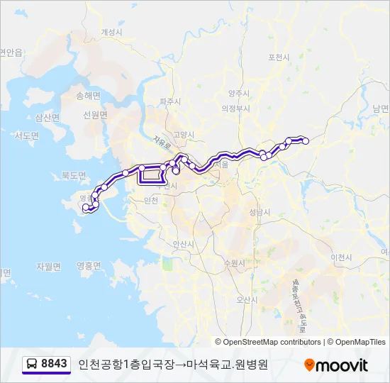 8843 Bus Line Map