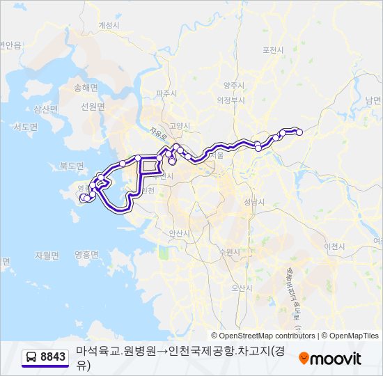 8843 bus Line Map