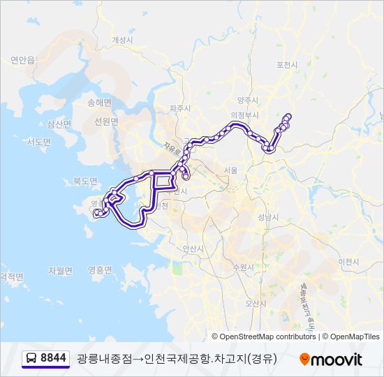 8844 버스 노선 지도