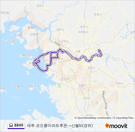 8849 버스 노선 지도
