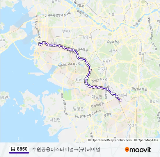 8850 Bus Line Map