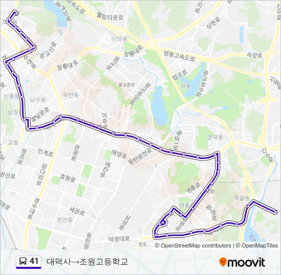 41 버스 노선 지도
