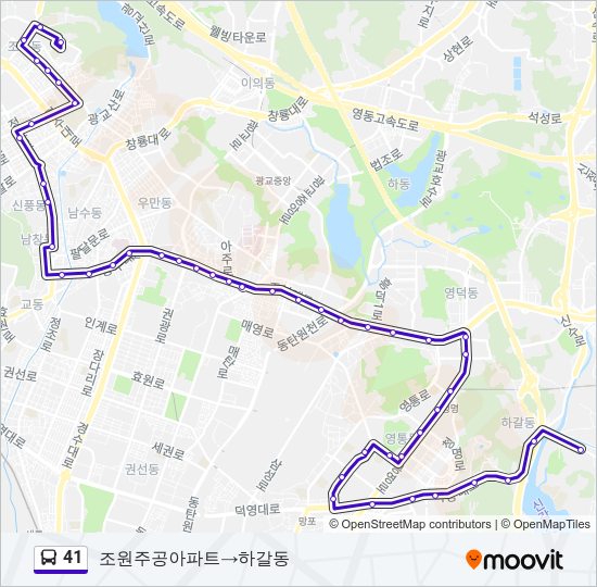 41 Bus Line Map