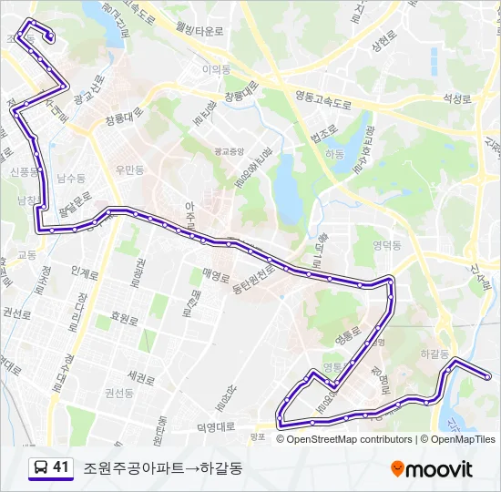 41 버스 노선 지도