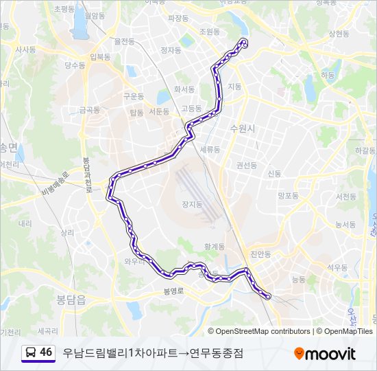 46 bus Line Map