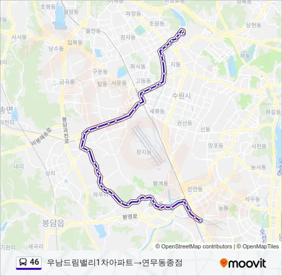 46 Bus Line Map