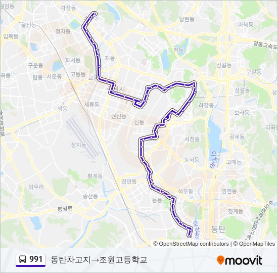 991 bus Line Map