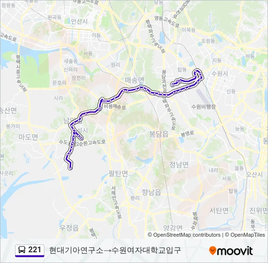 221 Bus Line Map