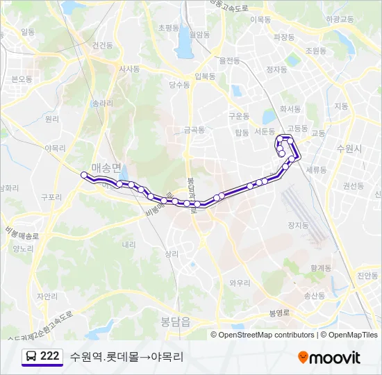 222 Bus Line Map