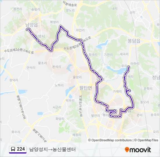 224 버스 노선 지도