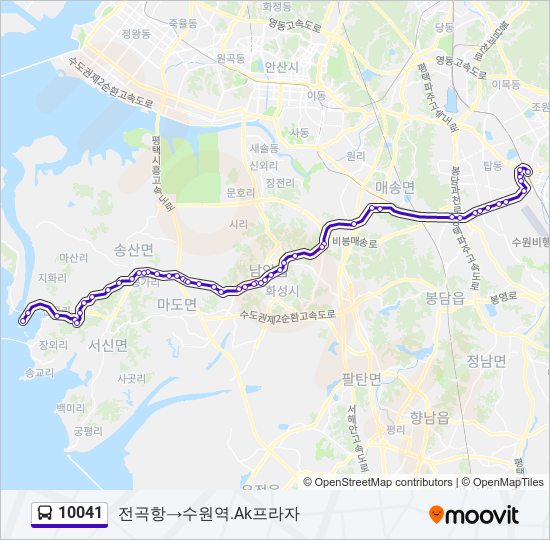 10041 버스 노선 지도