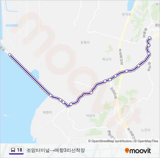 18 버스 노선 지도