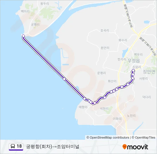 18 버스 노선 지도